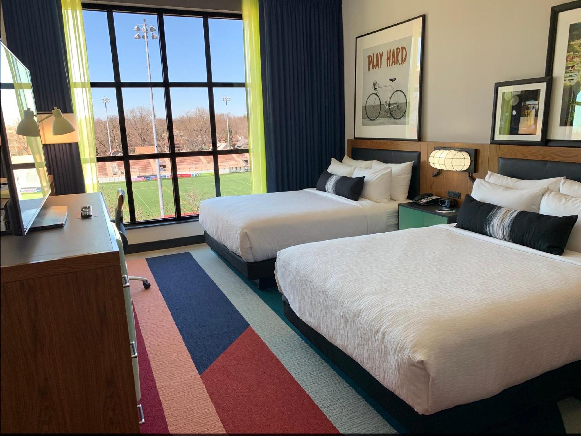 Standard Queen Room with Two Queen Beds and Mobility Accessible Roll-In Shower