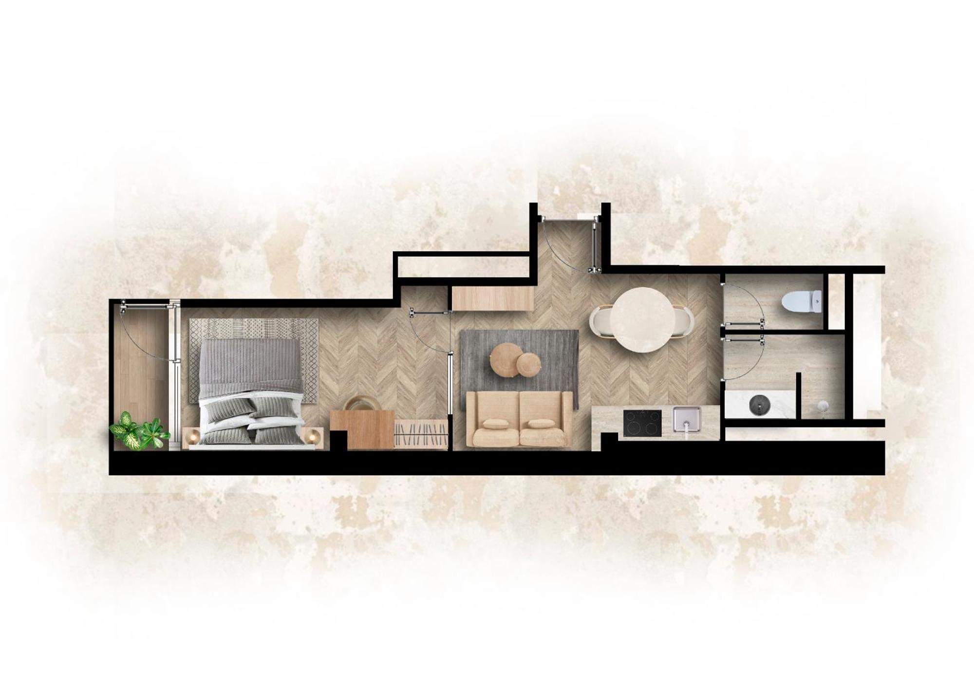One-Bedroom Apartment with Balcony