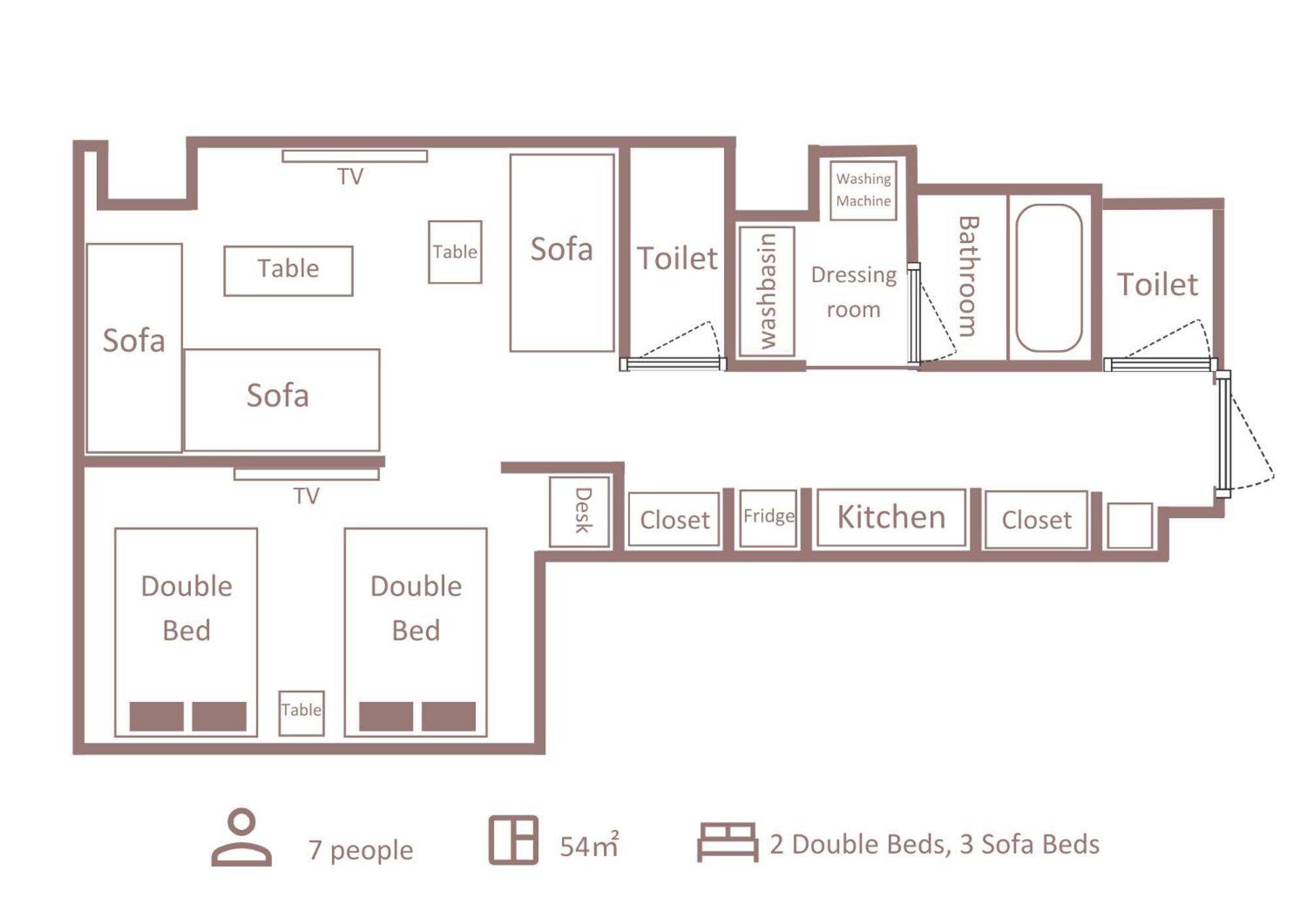 Family Suite 1 Bedroom with 5 Beds